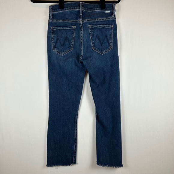 MOTHER The Insider Crop Step Fray Jeans Teaming Up Wash Women's Size 27 - Picture 2 of 13